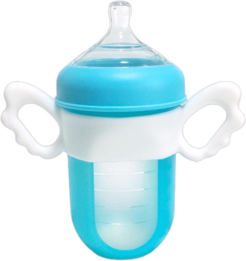 UWSTE 3Pack Baby Bottle Handles for Boon Nursh Reusable Silicone Pouch Baby Bottles, Silicone Bottle Holder for Easy Grip (White) - Image 5